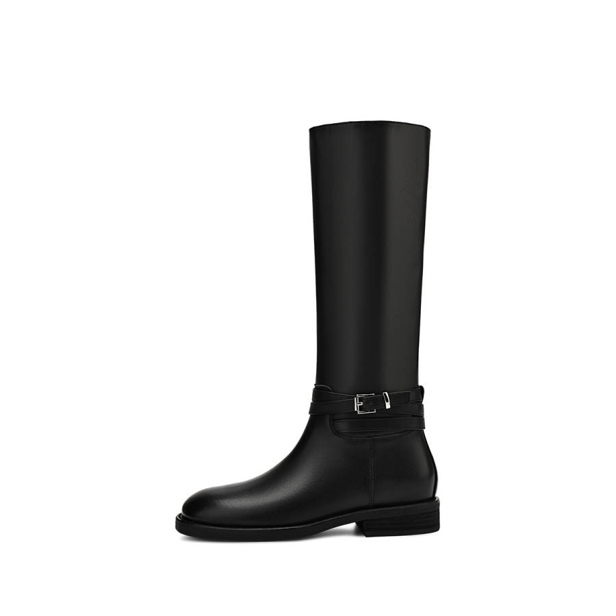 BOERDIQI Knight Boots Top Grain Cow Leather Knee high Boots 3cm Women's