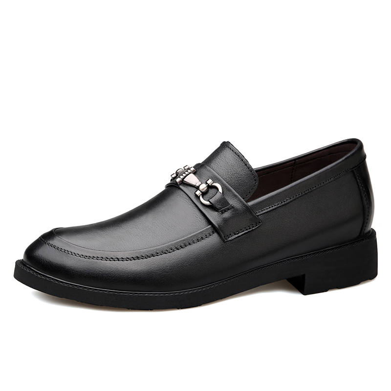 DILIKAN Loafers Cow Leather Shoes Men, Hidden Wedge Men's