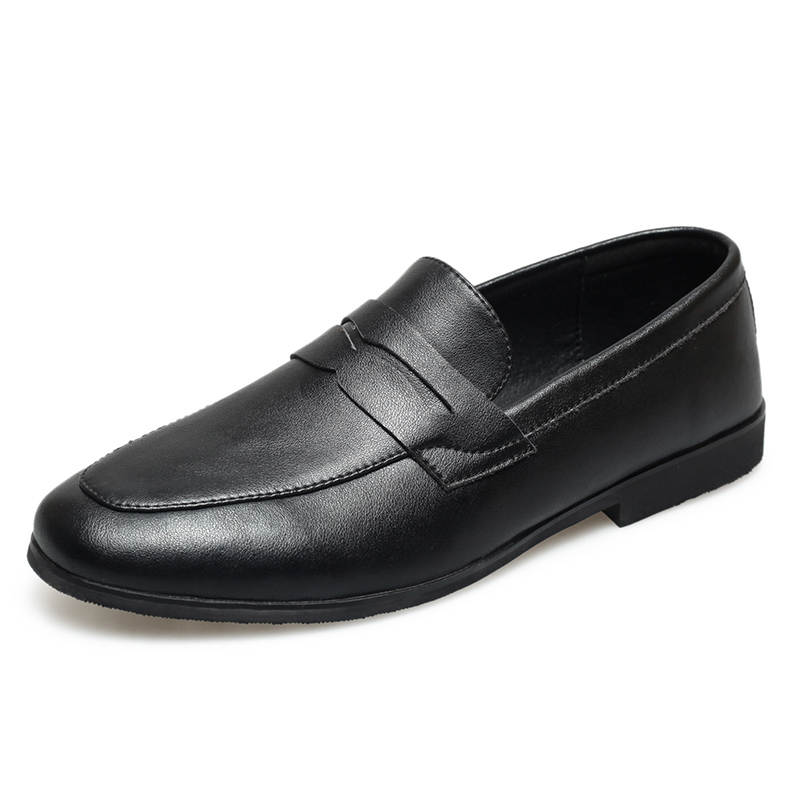 SENJIALUO Cow Split Leather Casual Shoes Men's Black