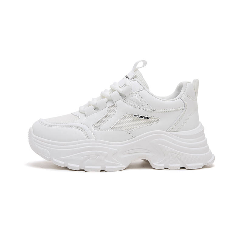 Mulinsen Synthetic Leather Slip Resistant, Abrasion Resistant, Breathable Low top Chunky Sneakers Women's