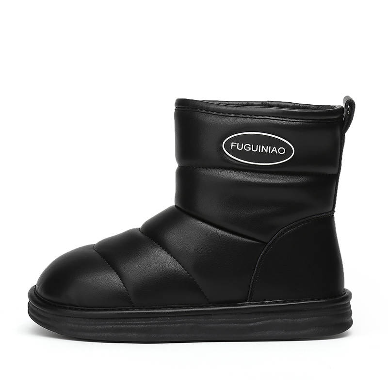 Rich Birds Cow Split Leather Thermal Thickened And Fleece Lined Waterproof Slip Resistant Short Snow Boots Women's