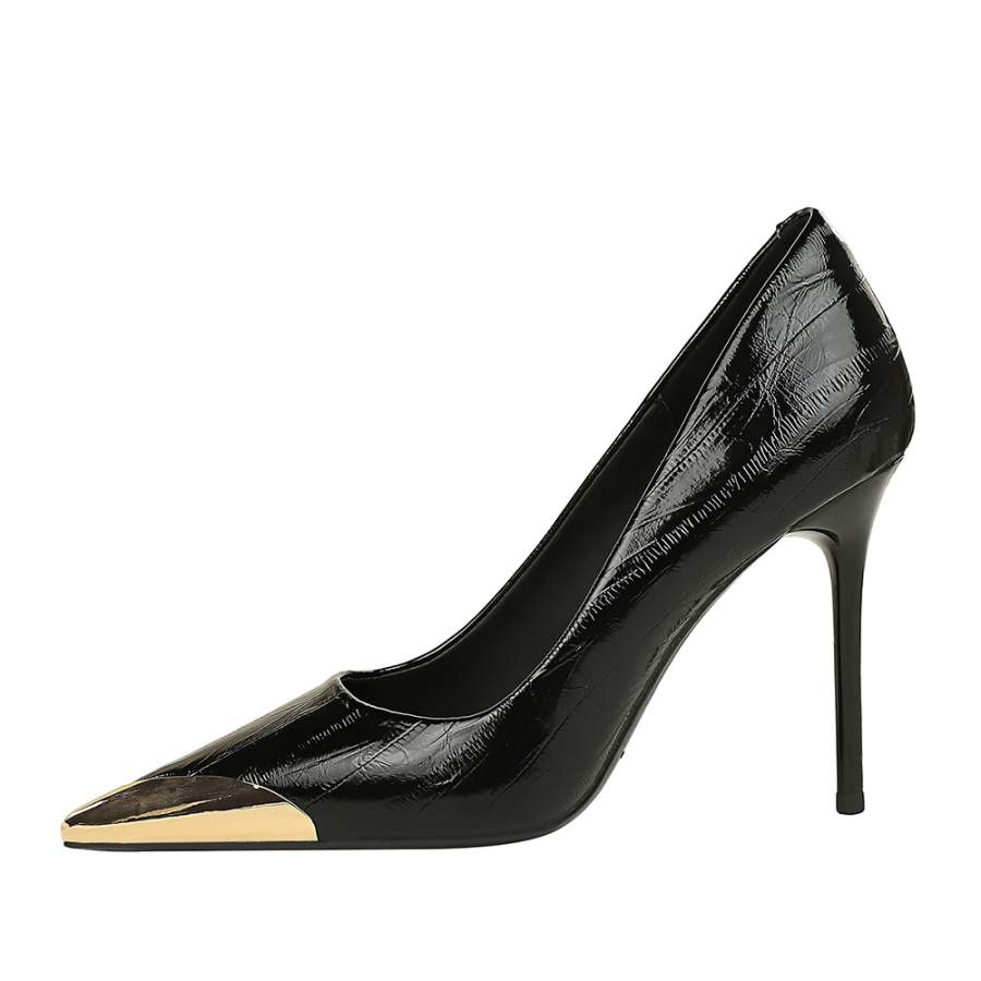 QITUMAUL Pu Slim Heel High Heels 9.5cm Women's