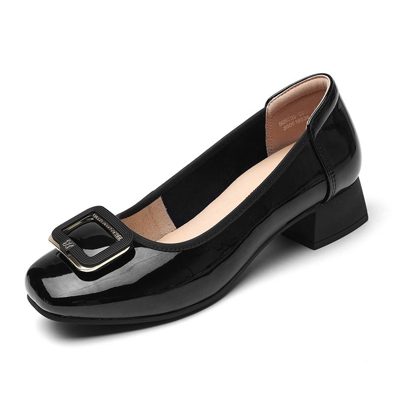 XINNUO Cow Split Leather Chunky Heel High Heels Women's