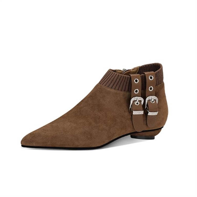 JESSICA SOPHIA Ankle Boots 1.5cm Women's Khaki