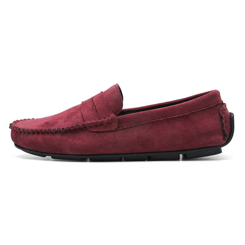CKVUSAMG Suede Casual Shoes Men's Burgundy