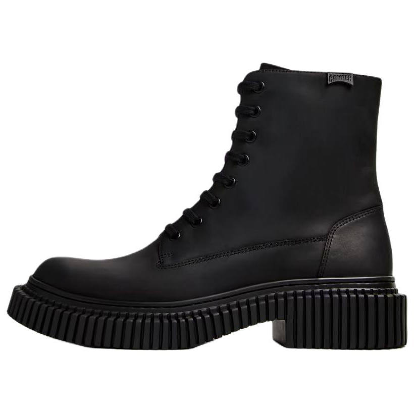 CAMPER CAMPER Pi Berlin Cow Leather Short Combat Boots 4.5cm Men's Black