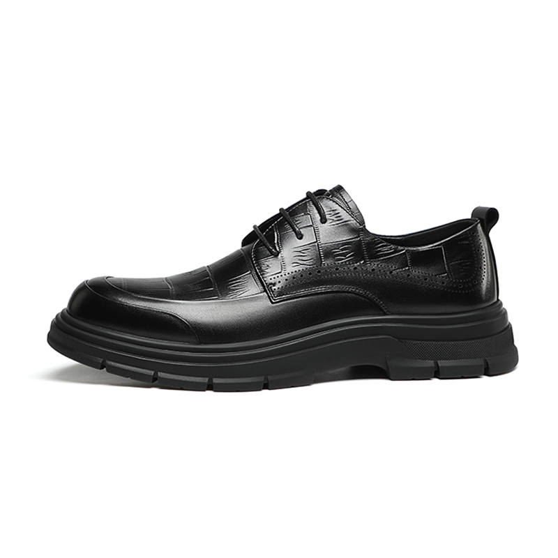 SEPTWOLVES Top Grain Cow Leather Casual Leather Shoes Men's Black HD