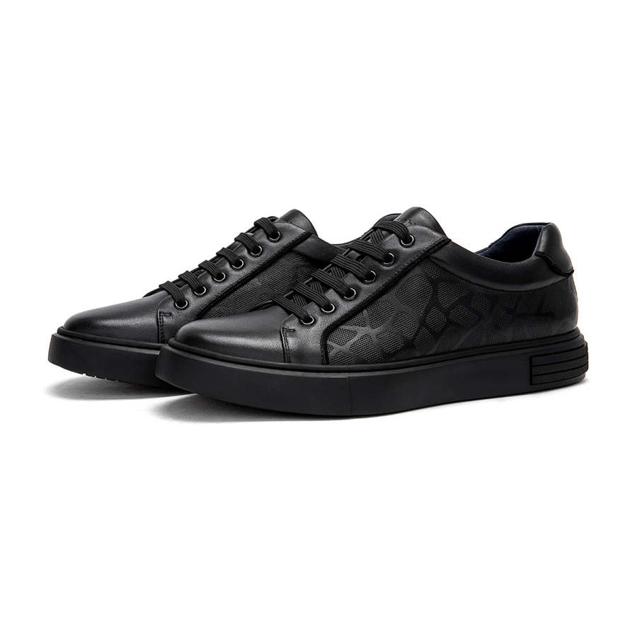 Satchi Cow Leather Low top Skateboard Shoes Men's Black