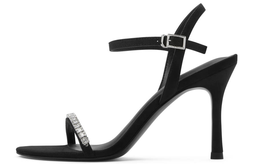 CHARLES&KEITH Small Ck PU, Textile High Heel One Strap Sandals 9.2cm Women's Multicolor