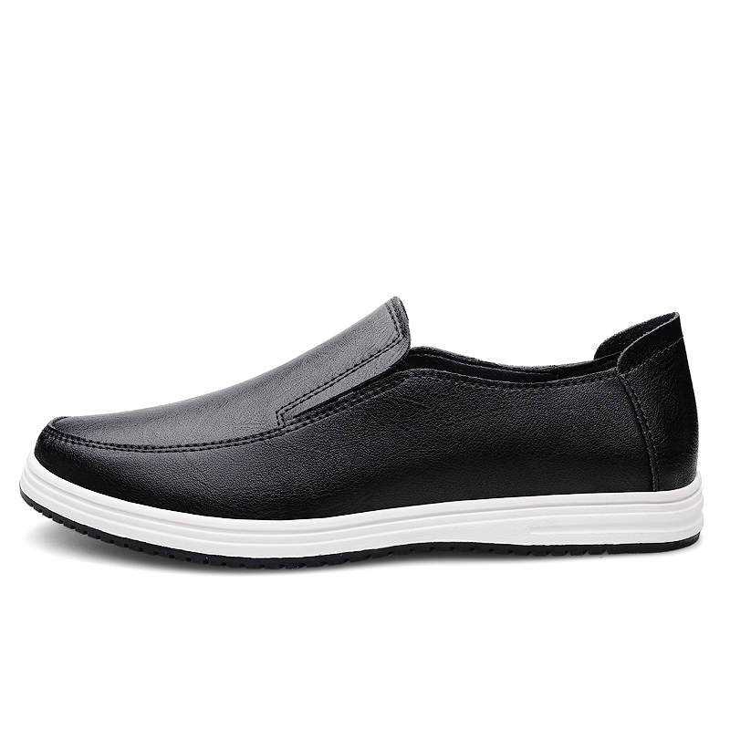 YINGLUNQISHI Cow Leather Men's Casual Shoes Men's Black