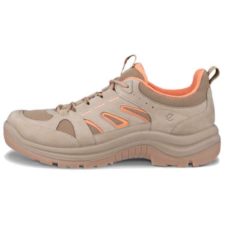 Ecco Leather Fashion Trend Low top Outdoor Shoes Women's Light Umber