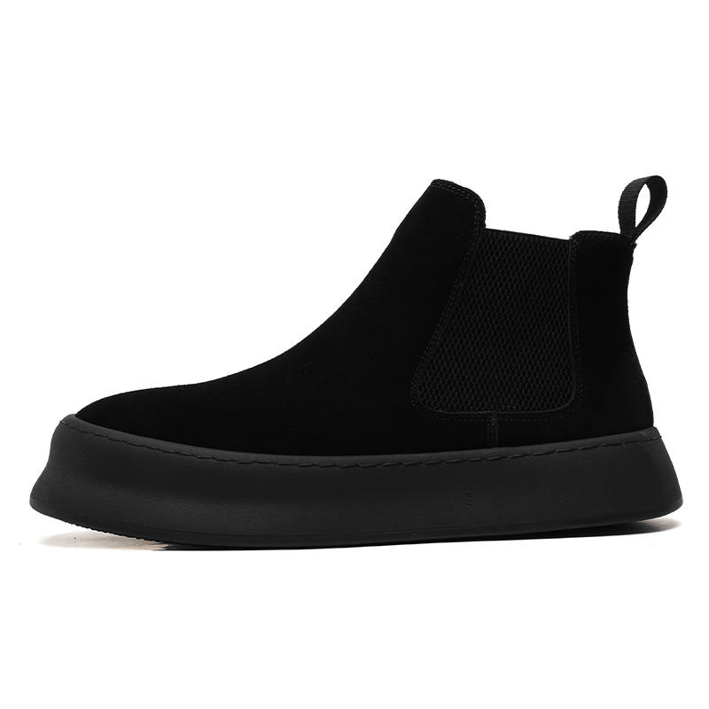 PINYI Cow Suede Short Chelsea Boots Men's
