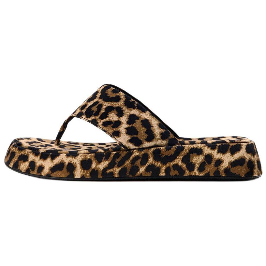 ZARA Quick Dry Flip Flops Women's Leopard Print