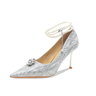 Ainer-cat Ainer cat Slim Heel High Heels 8cm Women's Silver