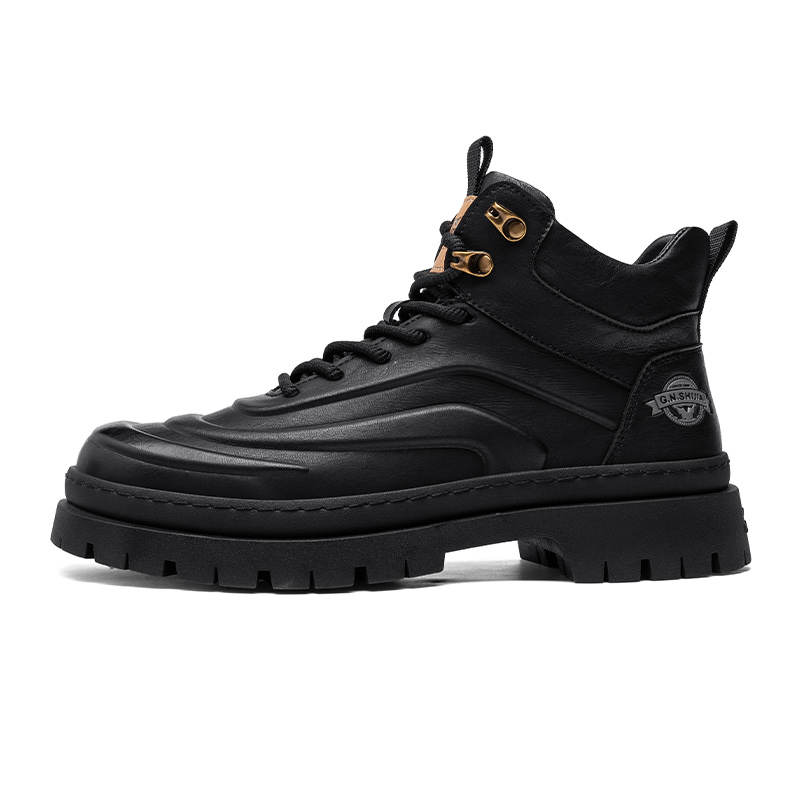 G.N.SHIJIA Synthetic Leather Short Combat Boots Men's