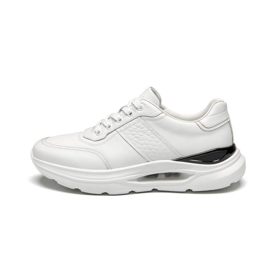 J.BENATO Cow Leather Lightweight Rebound Lightweight Rebound Low top Casual Shoes Men's White