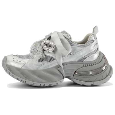 DIBO Cow Leather Slip Resistant Slip Resistant Low top Chunky Sneakers Women's