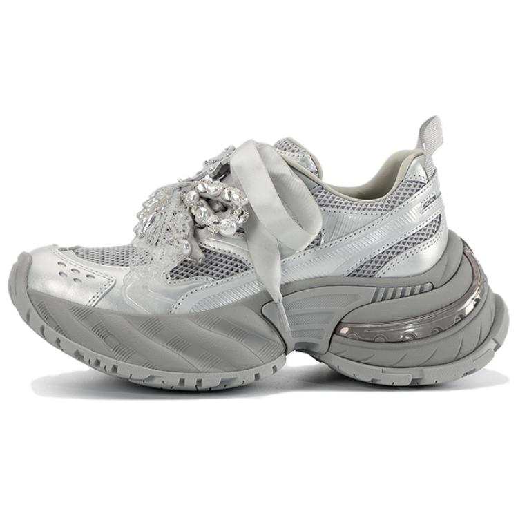 DIBO Cow Leather Slip Resistant Slip Resistant Low top Chunky Sneakers Women's