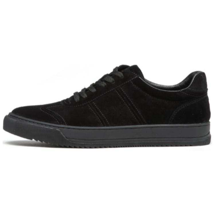 Satchi Satchi Cow Split Leather Low top Skateboard Shoes Men's Black