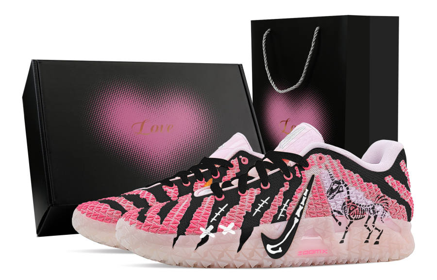 Nike Nike Ja Morant 3 Song Of The Skeleton, Heart Box Rebound Grip Low top Basketball Shoes Men's Black Pink