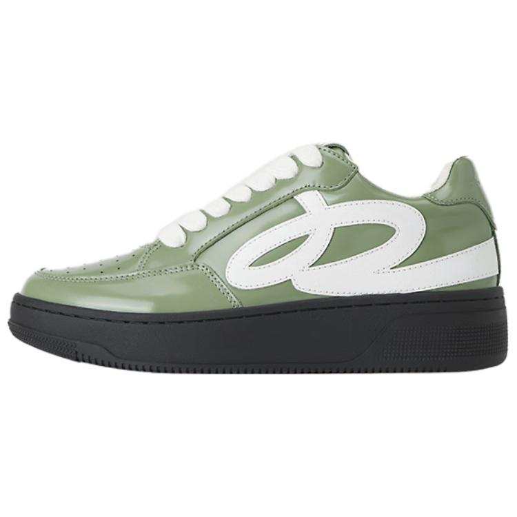 GOOD BAI Cow Leather Low top Skateboard Shoes Unisex Army Green