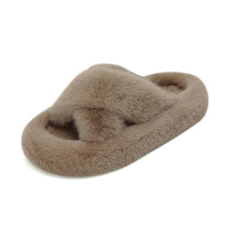 BOREE Fuzzy Premium Aesthetic Cute Flat Cotton Slipper Fleece Lined Indoor Home Thermal EVA Slide Slippers Women's