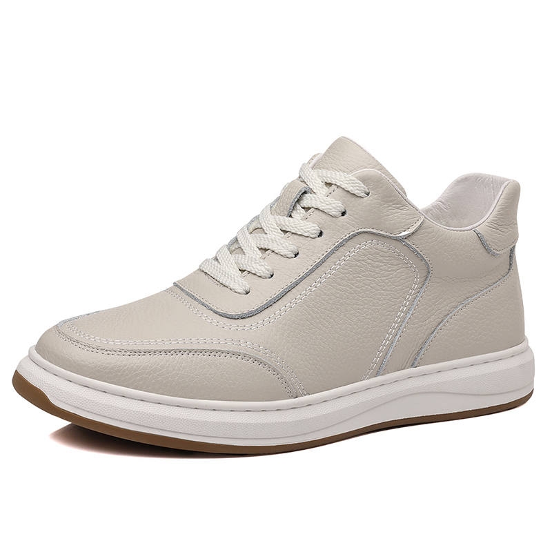 KACHILANG Top Grain Cow Leather Fleece Lined Comfortable Minimalist Style Versatile Thermal Mid top