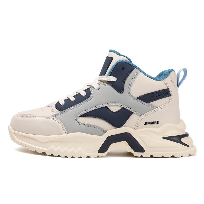 JINMAIWANG Top Grain Cow Leather Slip Resistant Slip Resistant High top Casual Shoes Men's