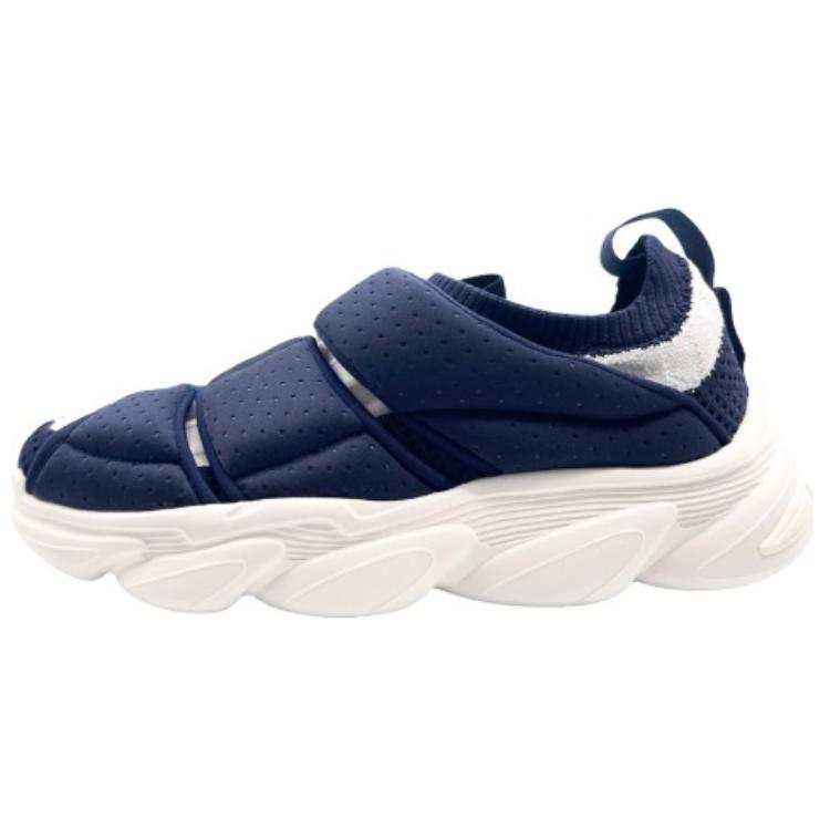 QIANJIN Fabric Slip Resistant Coverage Lightweight Low top Casual Shoes Men's Navy Blue