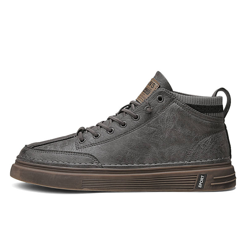 GONGNIUMEILI Pu Fleece Lined Casual Abrasion Resistant Abrasion Resistant Mid top Skateboard Shoes Unisex