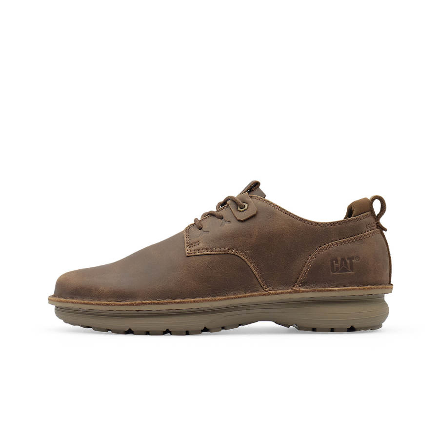 CAT Cow Leather Casual Shoes Men's Dark Brown