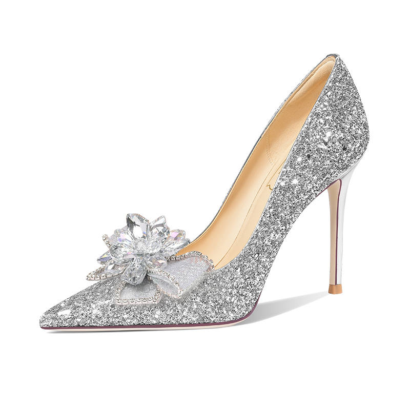 Holy Rose Commemoration High Heels Women's Silver