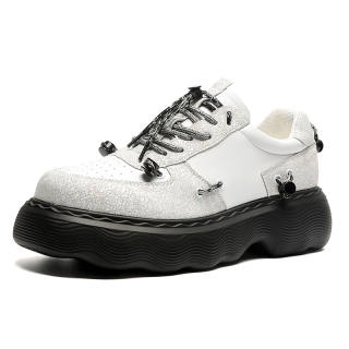 KAQIAODI Microfiber Leather Casual Shoes Men's White