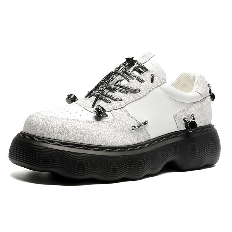 KAQIAODI Microfiber Leather Casual Shoes Men's White
