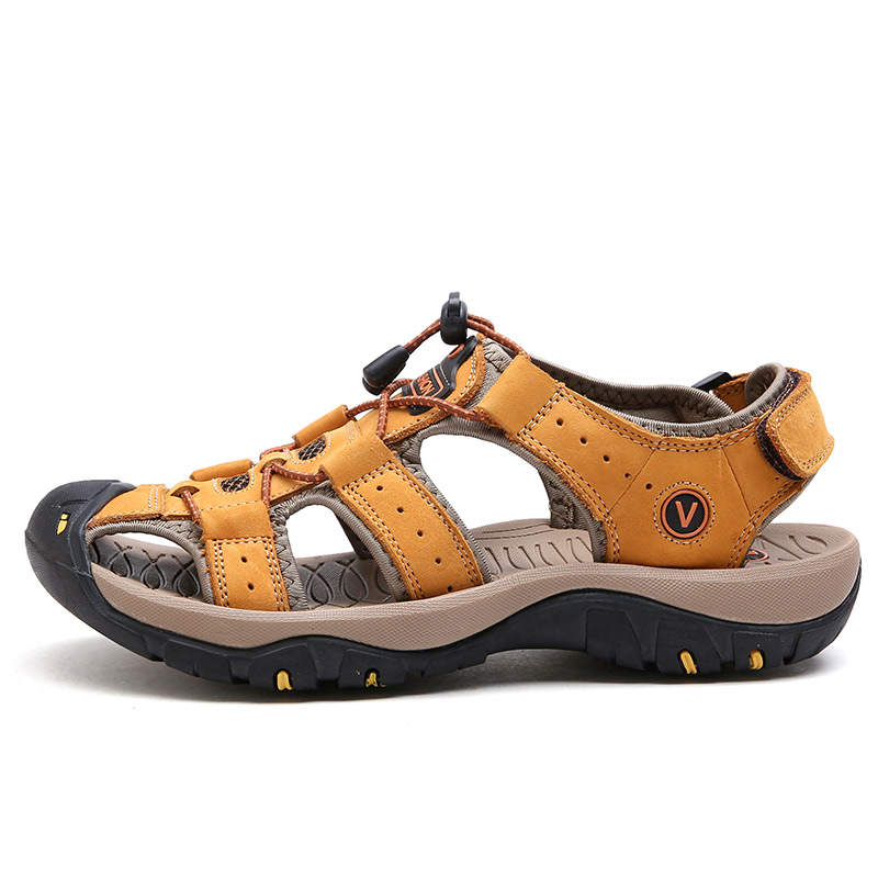 PLAY COBBLER Top Grain Cow Leather Beach Sandals Men's