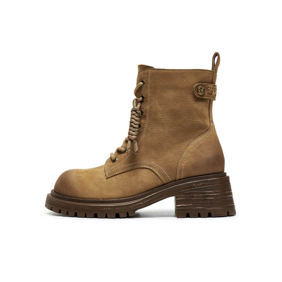 BELLE Combat Boots Women's Yellow/Coffee