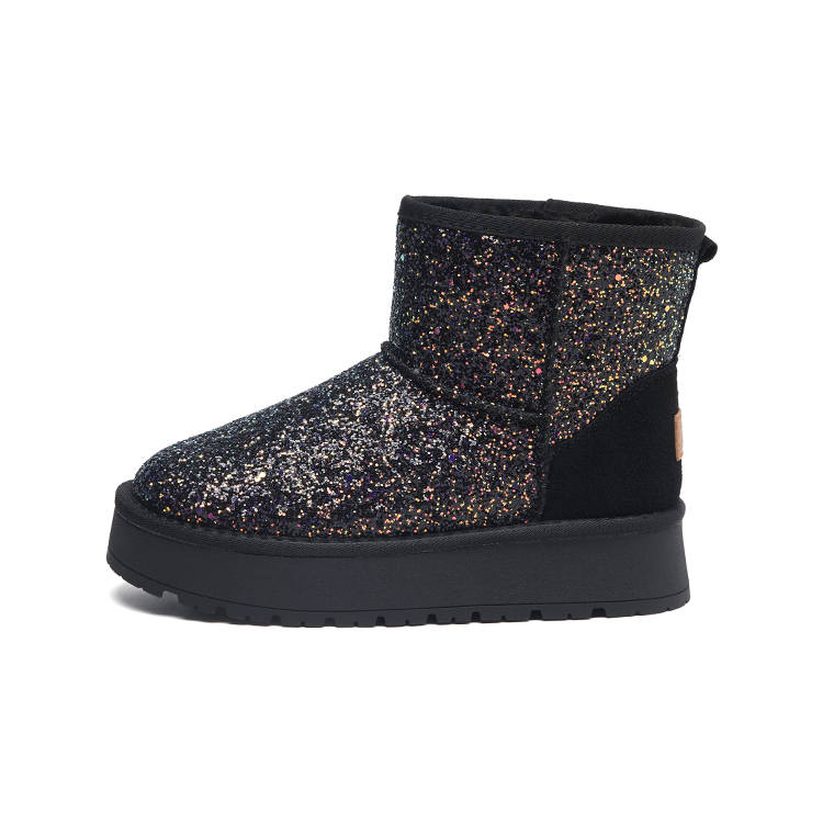 ZGR Thermal Height Increasing Short Snow Boots Women's Black