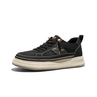 Hautton Jeans Synthetic Leather, Textile Abrasion Resistant Low top Skateboard Shoes Men's