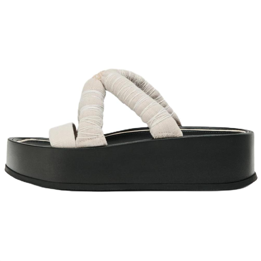 ZARA Fanglu Lin Abrasion Resistant Slide Slippers Women's Beige