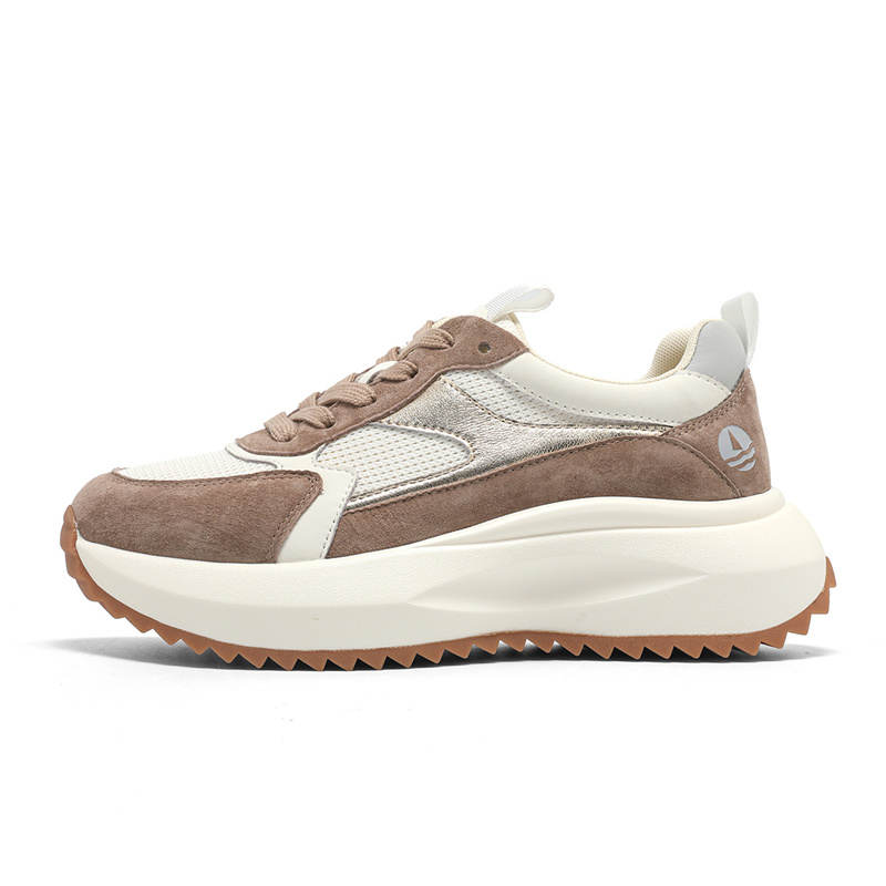NAVIGARE Small Sailboat Mesh Height Increasing Low top Casual Shoes Women's Earth Yellow White