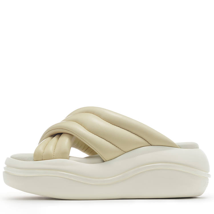 VITTORIO VENTURA Rubber Foam Outsole Sandal Slippers Women's Light Apricot