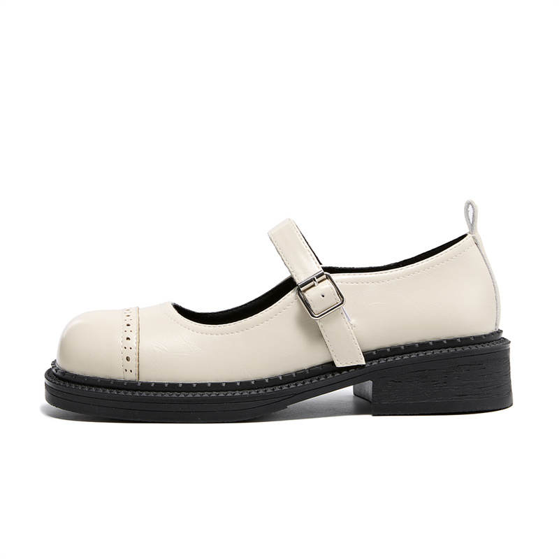KEKAFU Mary Jane Shoes Women's Beige/Black