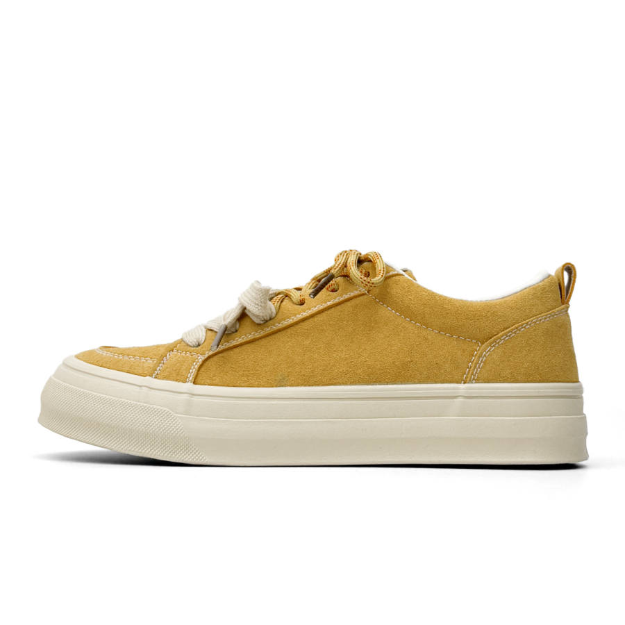 VASIBAEN Synthetic Leather Coverage Cushioning Coverage Cushioning Low top Skateboard Shoes Men's Yellow