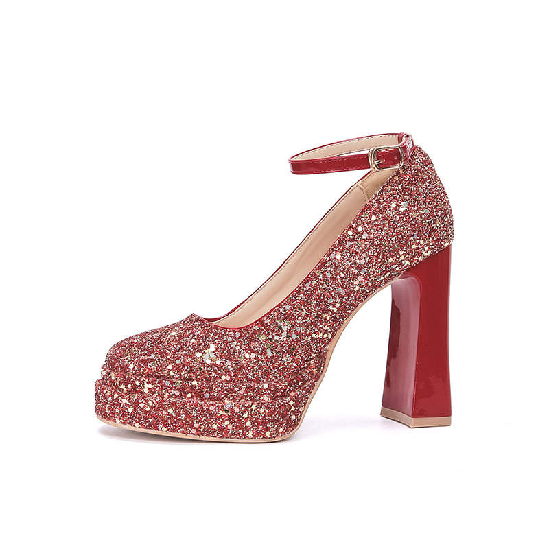 Zubumei Chunky Heel High Heels 11cm Women's