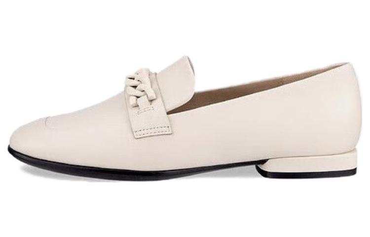 Ecco Cow Leather Slip Resistant Abrasion Resistant Casual Shoes Women's Lime Gray