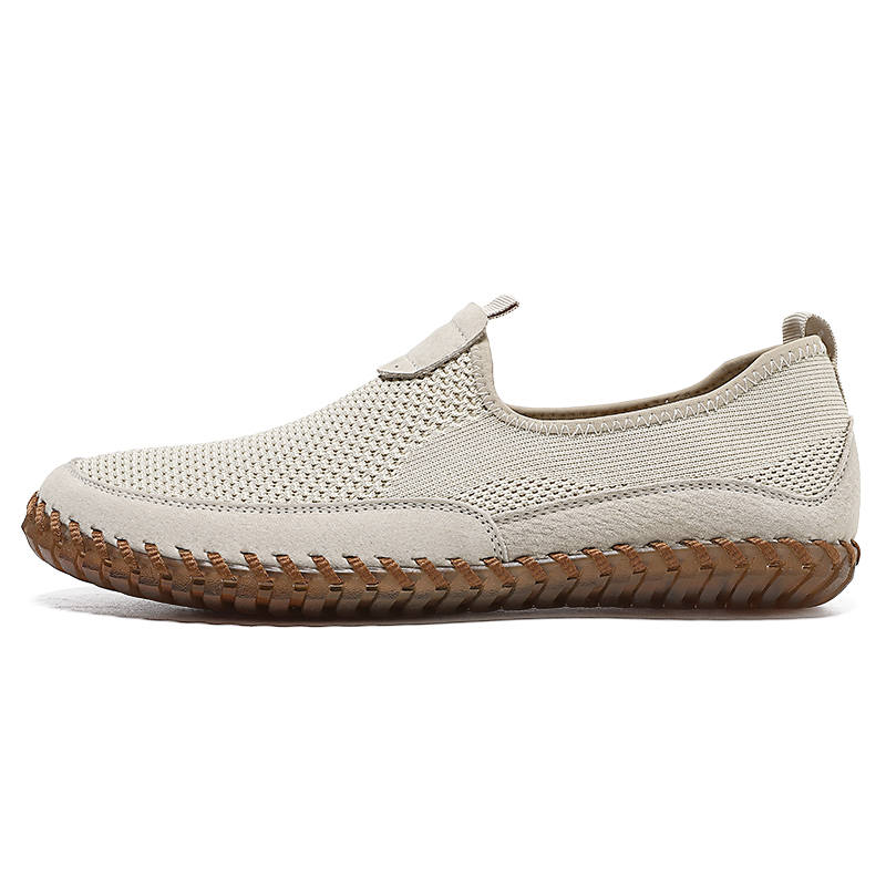 WENNAI Men's Casual Shoes Men's Low Top Beige