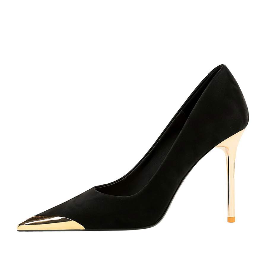 YAFEI XUANYU Leather Slim Heel High Heels 9.5cm Women's