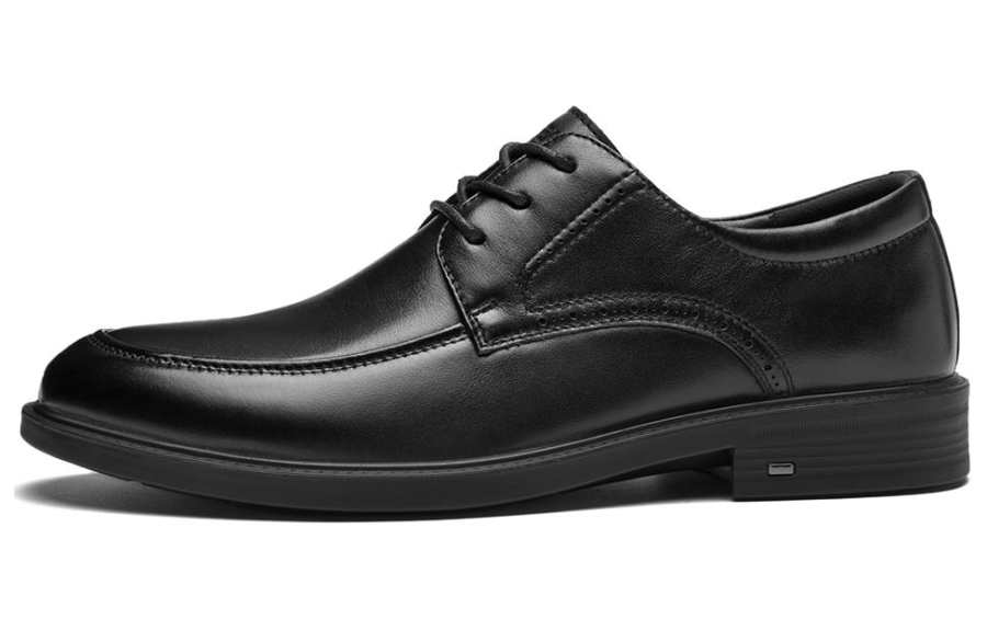 HLA Top Grain Cow Leather Dress Shoes Men's Black