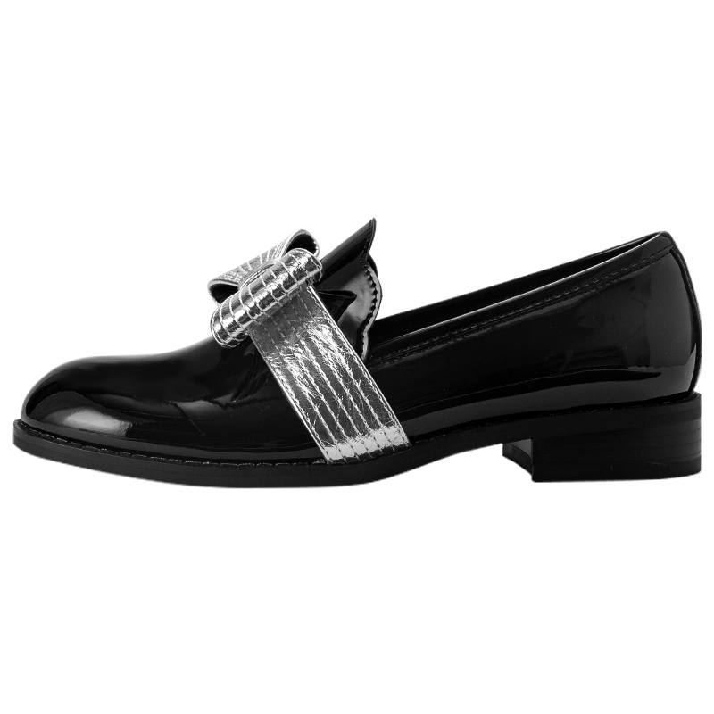 MIAOLV PU Synthetic Leather Loafers Women's Silver