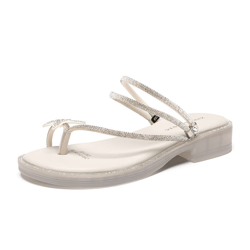 ZHR Slide Slippers Women's Beige, Silver